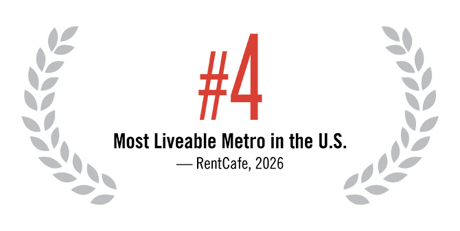 #4 Most Liveable Metro in the U.S. — RentCafe,2026